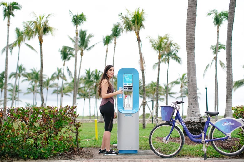 A Woosh Water fountain in Miami Beach.